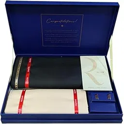 raymond fabrics Raymond Men's Unstitched 3.25 Meters fabric Suit Set with Cufflinks and 1.7 Meters 100% Shirt Piece (All Weather Fabric,Attractive Box,Premium Fabric)-picture-30