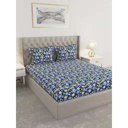 Raymond Home Blue & White Floral 100 TC Queen Bedsheet Set 2.25 m x 2.50 m-image-14