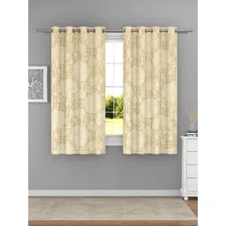 Raymond Home Cream 2 Pieces Floral Printed Window Curtains-picture-25