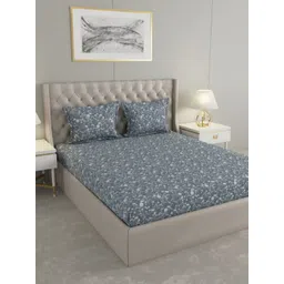 Raymond Home Hazel Grey Printed Microfiber Queen Bedsheet Set 2.50 m x 2.25 m-picture-15