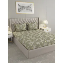 Raymond Home Hazel Olive-Green Printed Microfiber Queen Bedsheet Set 2.50 m x 2.25 m-image-19