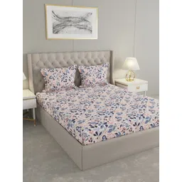 Raymond Home Pink & Blue Printed 100TC Double Queen Bedsheet Set 2.25 m x 2.50 m-image-17