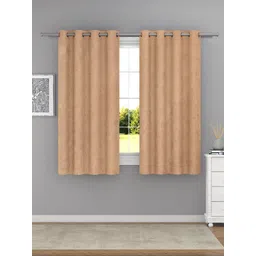 Raymond Home Rust 2 Pcs Abstract Woven Design Window Curtains-image-6