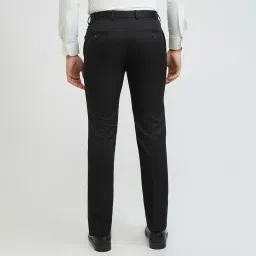 raymond Men Slim Fit Solid Pattern Poly Viscose Blend Flat Front Formal Trouser image 3