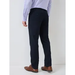 raymond Men Slim Fit Solid Pattern Poly Viscose Blend Flat Front Formal Trouser image 3