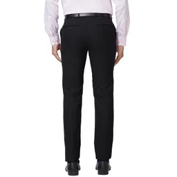 raymond Men Slim Fit Solid Pattern Poly Viscose Blend Pleatless Formal Trouser image 4