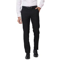 raymond Men Slim Fit Solid Pattern Poly Viscose Blend Pleatless Formal Trouser image 1