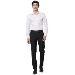 raymond Men Slim Fit Solid Pattern Poly Viscose Blend Pleatless Formal Trouser image 5