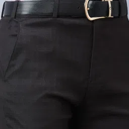 raymond Men's Mid Rise Poly Viscose Blend Solid Pattern Slim Fit Flat Front Formal Trouser image 5