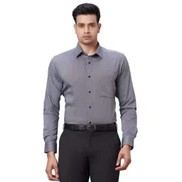 Raymond Black Slim Fit Self Design Shirt-picture-27