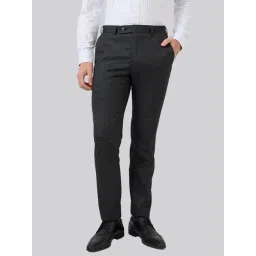 Raymond Black Slim Fit Self Pattern Trousers-picture-47