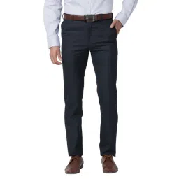 Raymond Blue Classic Fit Texture Trousers-picture-25
