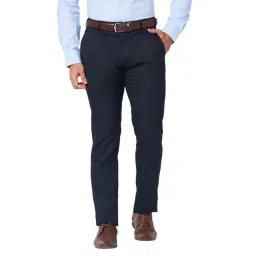 Raymond Blue Classic Fit Texture Trousers-picture-32
