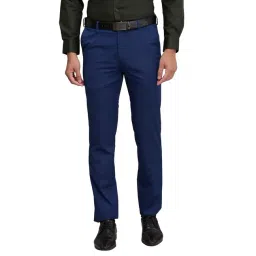 Raymond Blue Contemporary Fit Texture Trousers-picture-16