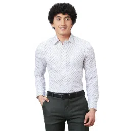 Raymond Blue Cotton Classic Fit Printed Shirts-picture-12