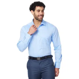 Raymond Blue Cotton Classic Fit Shirts-picture-44