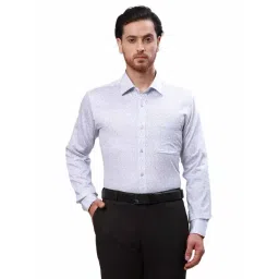 Raymond Blue Cotton Slim Fit Printed Shirt-picture-24