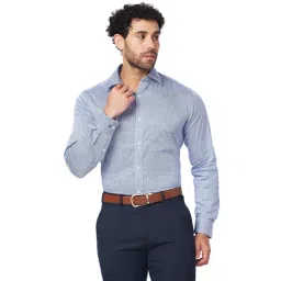 Raymond Blue Cotton Slim Fit Printed Shirt-picture-23