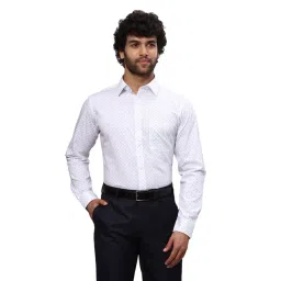Raymond Blue Cotton Slim Fit Printed Shirt-picture-18