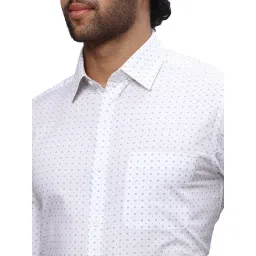 Raymond Blue Cotton Slim Fit Printed Shirt image 5