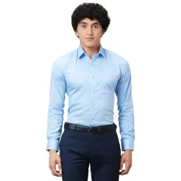 Raymond Blue Cotton Slim Fit Shirt-picture-25