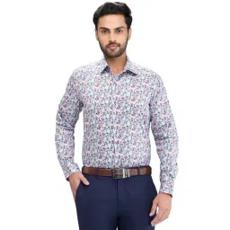 Raymond Blue Regular Fit Printed Shirt-picture-17