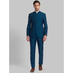 Raymond Blue Regular Fit Self Pattern Two Piece Suit-picture-32