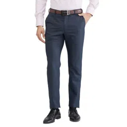 Raymond Blue Slim Fit Checks Trousers-picture-25