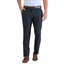 Raymond Blue Slim Fit Checks Trousers-picture-19