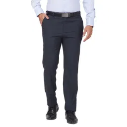 Raymond Blue Slim Fit Checks Trousers-picture-21