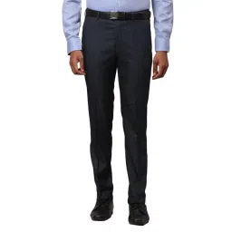 Raymond Blue Slim Fit Checks Trousers-picture-10