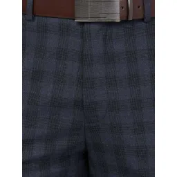 Raymond Blue Slim Fit Checks Trousers image 5