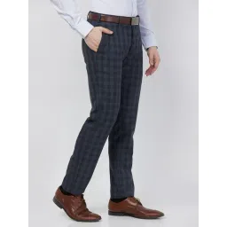 Raymond Blue Slim Fit Checks Trousers image 4