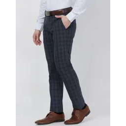 Raymond Blue Slim Fit Checks Trousers image 3