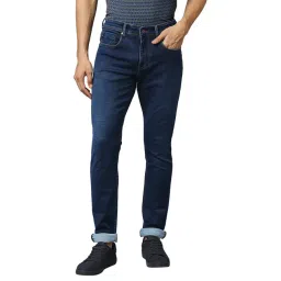 Raymond Blue Slim Fit Lightly Washed Jeans-picture-36