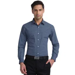 Raymond Blue Slim Fit Printed Shirt-picture-16