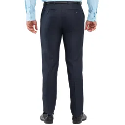 Raymond Blue Slim Fit Self Pattern Trousers image 2