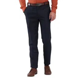 Raymond Blue Slim Fit Striped Trousers-picture-20