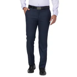 Raymond Blue Slim Fit Texture Trousers-picture-19