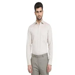 Raymond Brown Pure Cotton Regular Fit Self Design Formal Shirt-picture-29