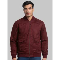 Raymond Brown Regular Fit Self Pattern Bomber Jacket-picture-20