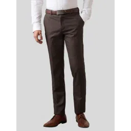 Raymond Brown Slim Fit Checks Trousers-picture-32