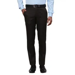 Raymond Brown Slim Fit Self Pattern Trousers-picture-11