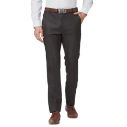 Raymond Brown Slim Fit Texture Trousers-picture-10
