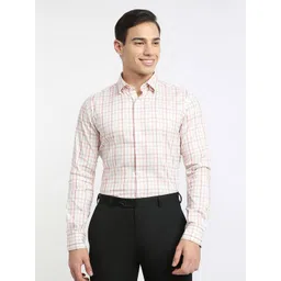 Raymond Checked Slim-Fit Semicutaway Formal Shirt-picture-25