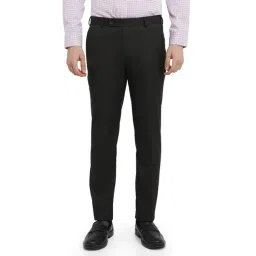 Raymond Dark Brown Solid Regular Fit Trousers-picture-33