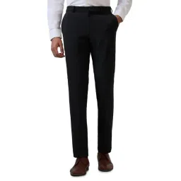 Raymond Dark Grey Polyester Viscose Blend Slim Fit Trousers-picture-14