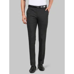 Raymond Dark Grey Slim Fit Flat Front Trousers-picture-20