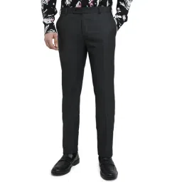 Raymond Dark Grey Solid Regular Fit Trousers-picture-15