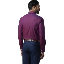 Raymond Dark Violet Slim Fit Self Pattern Shirt image 2